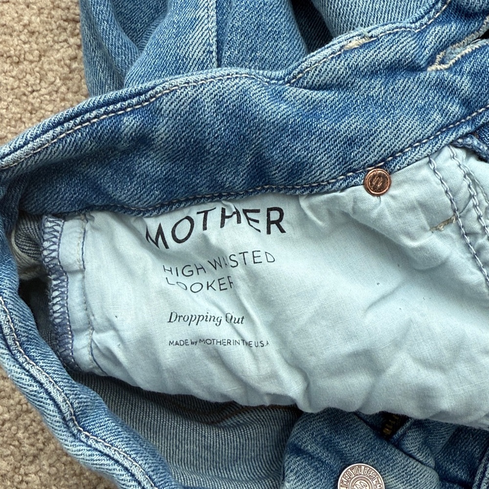 MOTHER The High Waisted Looker Distressed in Dropping Out Wash Jeans Size 26 - Picture 9 of 12
